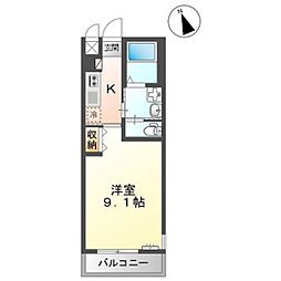 アヴァンティＧ 1階1Kの間取り