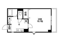 コートシャンベル 1Kの間取図画像