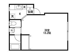 アーバン・グランデとやの 1Kの間取図画像