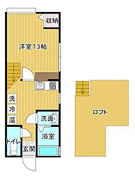 アレーナ東大通 1Kの間取図画像