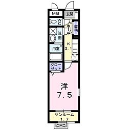 リジエール・五番町 1Kの間取図画像