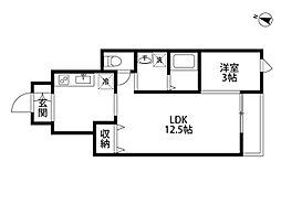 エトピリカ 1LDKの間取図画像