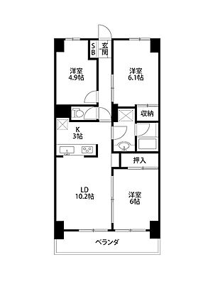 間取り ダイアパレス医学町 9階/-