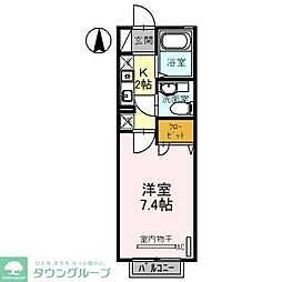 オリオン 2階1Kの間取り