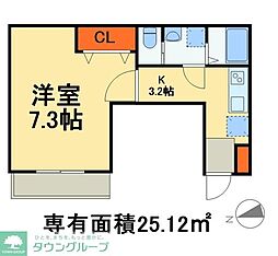 つくばエクスプレス 南流山駅 徒歩11分の賃貸アパート 3階1Kの間取り