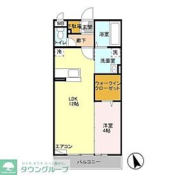 ヴァンヴィーブル早稲田 3階1LDKの間取り