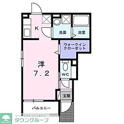 Ｋ．ｃｌｏｖｅｒ 1階1Kの間取り