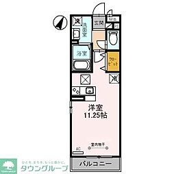 ベルレージュ 3階ワンルームの間取り