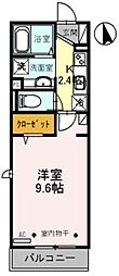 セジュールK 1階1Kの間取り