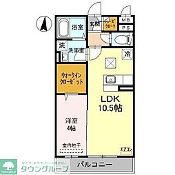 四季の森　II 1階1LDKの間取り