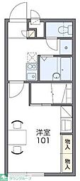 レオパレスポトリバＨ 2階1Kの間取り