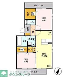 グレイスメゾン 1階2LDKの間取り