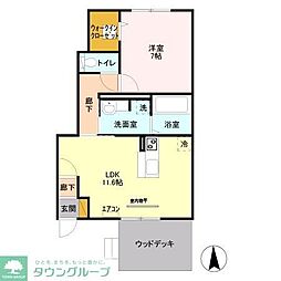 ホープライトＡ 1階1LDKの間取り