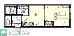 ＫＥＩＡＩ　ＲＥＳＩＤＥＮＣＥ　せんげん台II 2階1DKの間取り