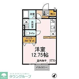 グランパティオ　III 2階ワンルームの間取り