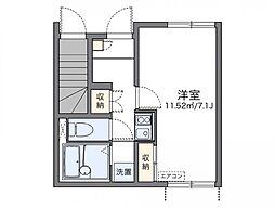JR武蔵野線 三郷駅 バス9分 後谷小学校入口下車 徒歩3分の賃貸アパート 1階1Kの間取り