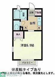 ジョイナス 2階1Kの間取り