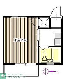 プレステージ八幡 1階1Kの間取り