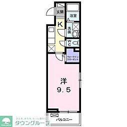 ノーヴァ 2階1Kの間取り