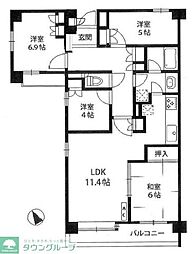 越谷南パークホームズ 5階4LDKの間取り