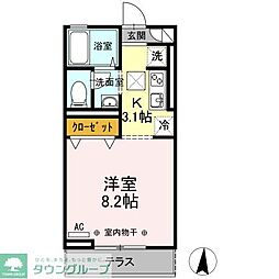 Jean　Fillioux 1階1Kの間取り