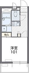 レオパレスオネスティIII 1階1Kの間取り
