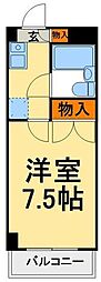 イーストアベニュー 4階ワンルームの間取り