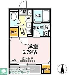 アンジュール綾瀬 3階1Kの間取り