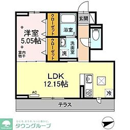さくら郷 1階1LDKの間取り