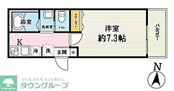 （仮称）キャメル大袋2 2階1Kの間取り