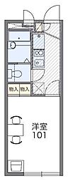 レオパレスロイヤルシティ茜 1階1Kの間取り