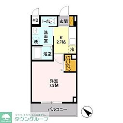 Espoir 3階1Kの間取り