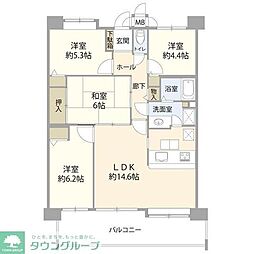 コスモ柏セランス 4LDKの間取図画像