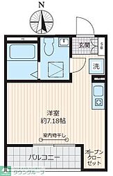 ブルームコート谷塚 ワンルームの間取図画像