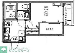 KEIAI RESIDENCE 北越谷IV 1Kの間取図画像