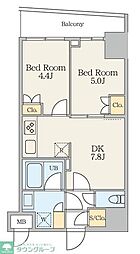 Alivis五反野 2DKの間取図画像