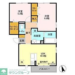 エスペーロ八潮 2LDKの間取図画像