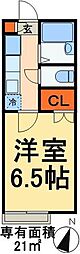 グリチネ八潮2 1Kの間取図画像