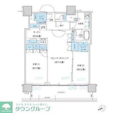 パークシティ柏の葉キャンパスザ・ゲートタワーウエスト 2LDKの間取図画像