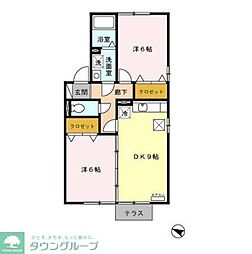 シャルム 2DKの間取図画像