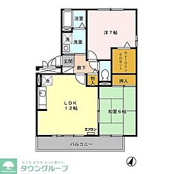 ゴールドパストラル 2LDKの間取図画像