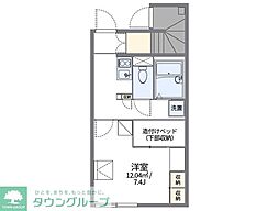 レオパレスプルメリア 1Kの間取図画像