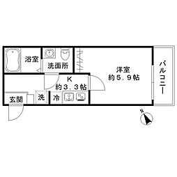 センターヴィレッジ三郷 1Kの間取図画像