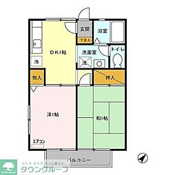サントビーヒルズC棟 2DKの間取図画像