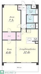 M'sSQUARE 2LDKの間取図画像