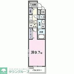 吉川市大字中曽根アパート 1Kの間取図画像