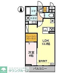 Noblevilla草加西町A 1LDKの間取図画像