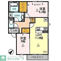 ヴィラアリエッタ 2LDKの間取図画像