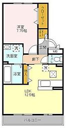 リビングタウン北越谷B 1LDKの間取図画像