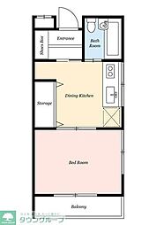 PLENDY越谷蒲生 1DKの間取図画像